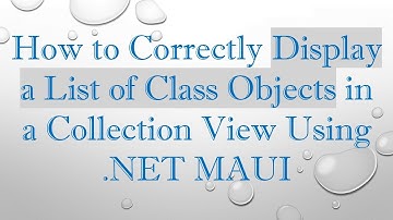 How to Correctly Display a List of Class Objects in a Collection View Using .NET MAUI