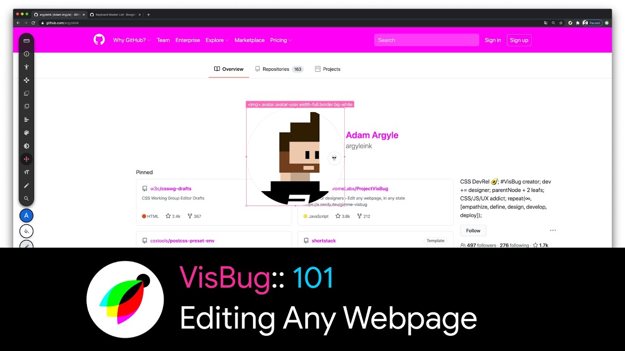 VisBug 101 - The Essentials Of Editing Any Webpage - YouTube