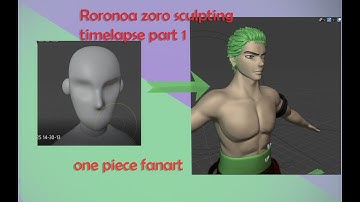 Roronoa zoro blender sculpting timelapse part 1