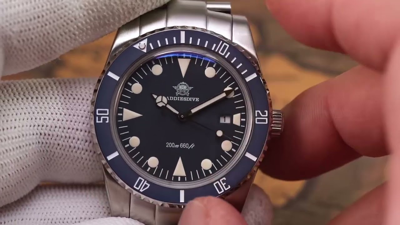 ADDIESDIVE Luxury Men's Analog Watch BGW9 Luminous Ceramic Bezel Bubble Mirror Glass