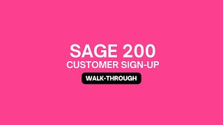 Sage 200 Customer Sign Up | Roveel