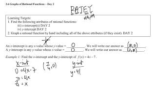Information RATEY Notes - Intercepts Guide