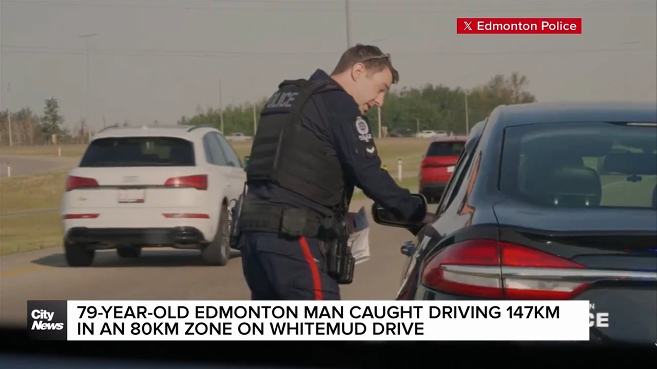 79-year-old Edmonton man caught driving 147km in an 80km zone on Whitemud Drive