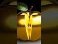 Golden Apple cut ✨🍏Pure gold, clean slice, satisfying visual.#Shorts #YTShorts #GoldenApple #Luxury