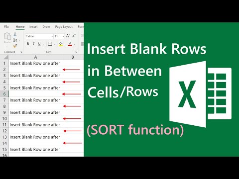 Quickly Insert Blank Rows in Between Cells with SORT Function @pcguide4u