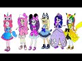 MLP Equestria girls get dressed for Halloween party- Bluey Pokemon Hello kitty and others