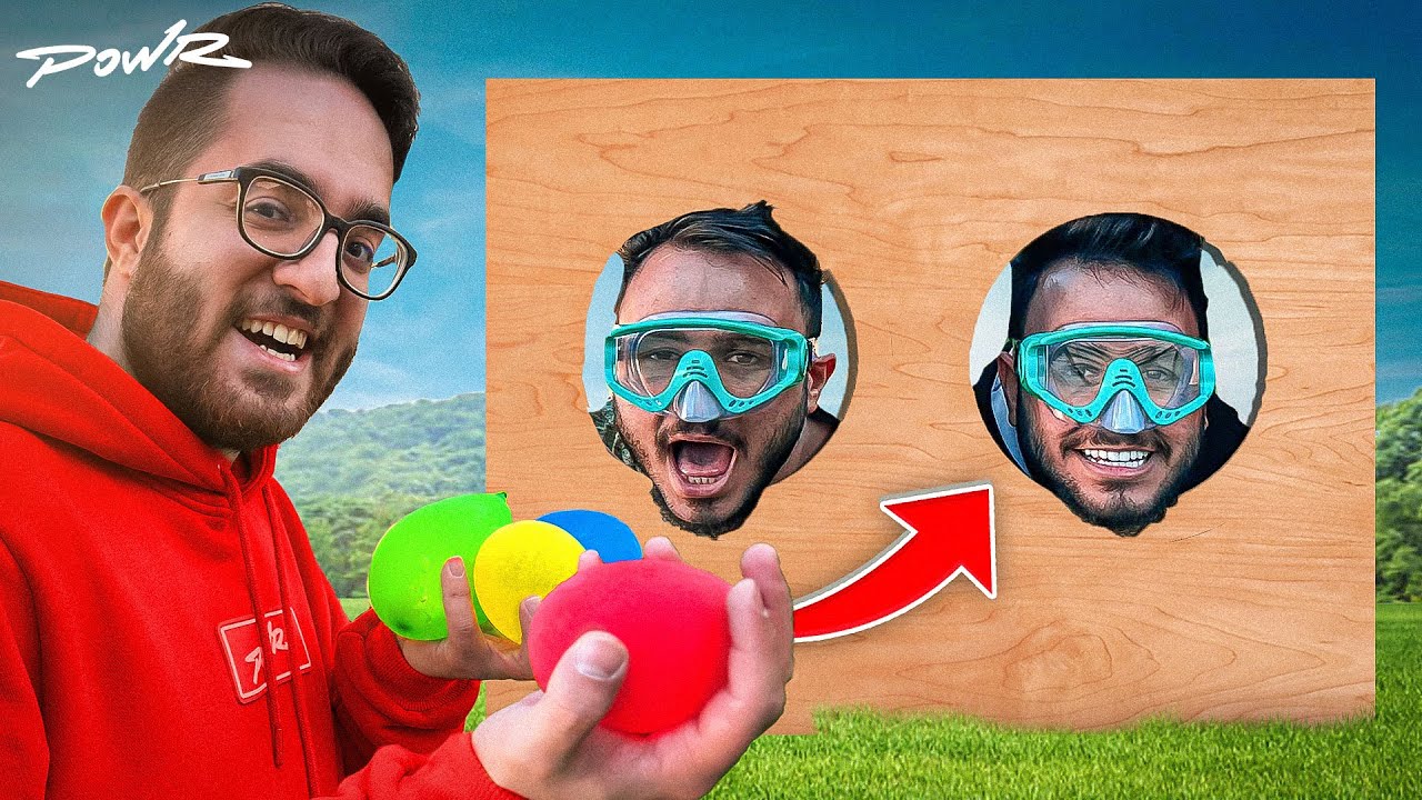 تحدي تفجير بالونات المويه بالرأس 🤣🎈 (أقوى تصويبة على الوجه 💔😭)