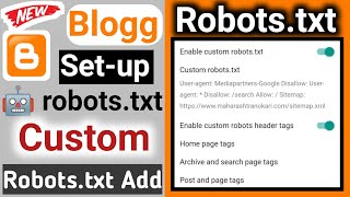 How to Add Custom Robots.txt in Blogger Blog | How to add, edit, create and set up Robots.txt file