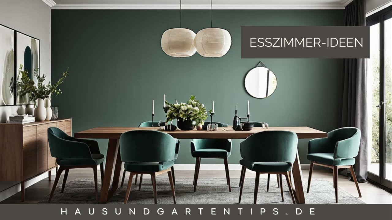 Esszimmer einrichten in den Trendfarben 2024 - Salbeigrün, Marineblau & Terrakotta - So geht's!