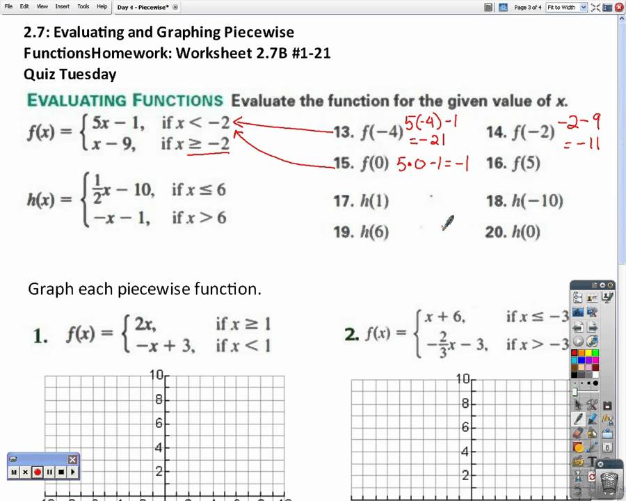 Honors Algebra 2 - Piecewise Functions - YouTube