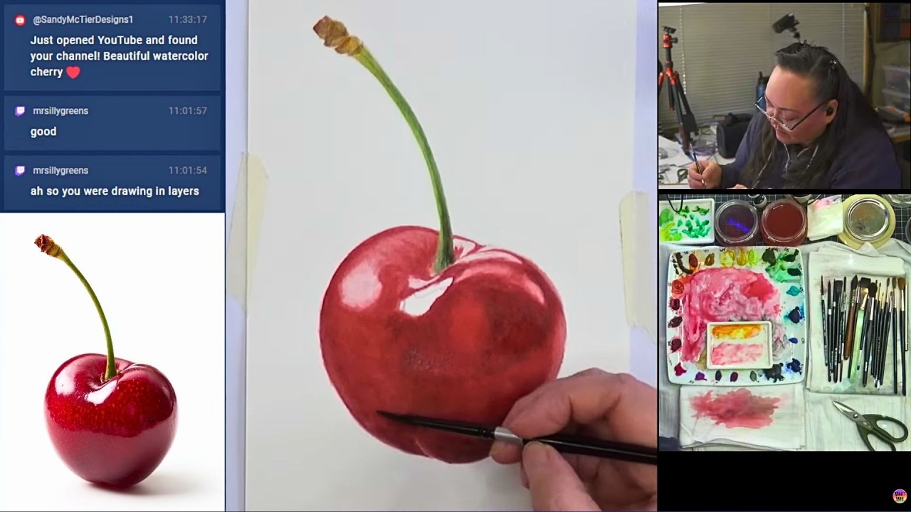 Watercolor Wizardry In-Studio Hang Out - Livestream Real Time Hyper-Realistic Orchid Painting