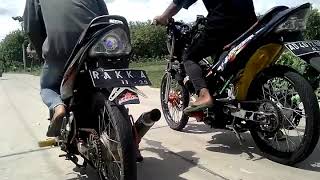 Balap liar hampir jatuh ke sawah || Satria Fu 155 vs Satria Fu 155