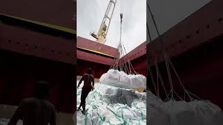 Port Stevedoring Operations: Loading Big Bags into a Ship’s Cargo Hold