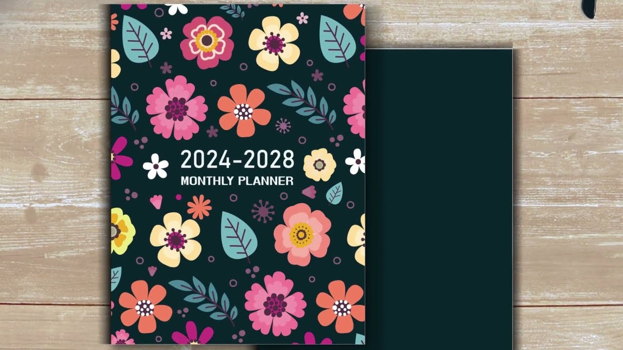 2024 2028 monthly planner with Federal Holidays and Inspirational Quotes for Success.