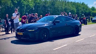 Cars leaving car show!   Crazy sounds!🚘