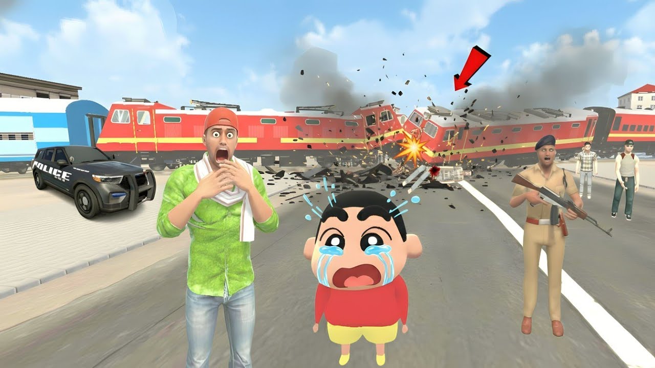 Jack Ki City Me Train Accident Ho Gaya 😱 in Indian Theft Auto Simulator | Jack & Shinchan