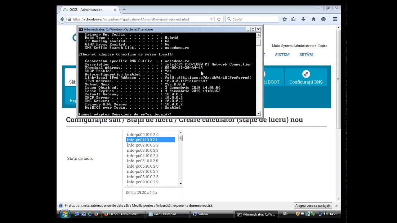 Creare sală de curs, adăugare stație de lucru la sală