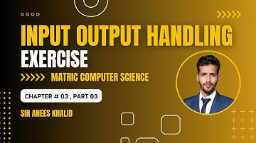 Input Output Handling Chapter 3 Exercise | Input-Output in C Language | Chap # 03 Part 03