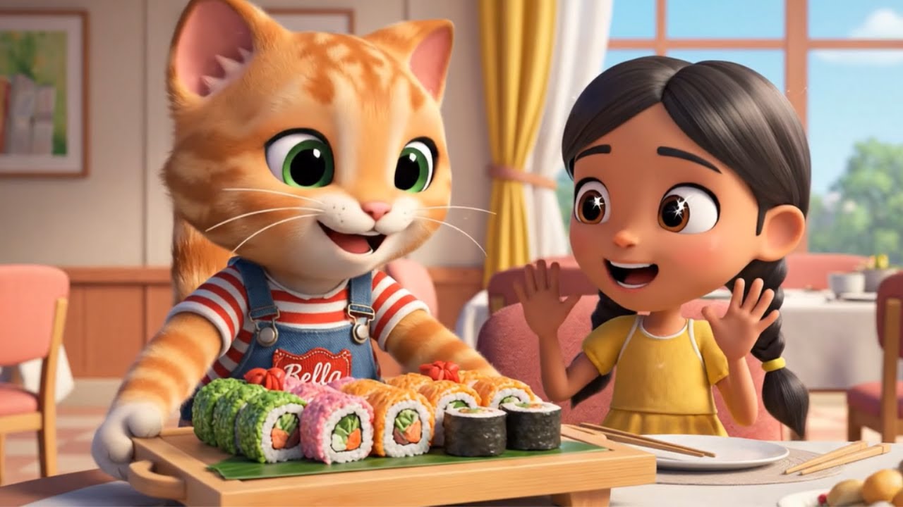 Bella Eats Sushi After Grocery Shopping 🐱🍣  Relaxing Cat Lifestyle ASMR at Home