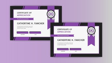 Design a Purple & Black Appreciation Certificate for Free using Visual Paradigm InfoART