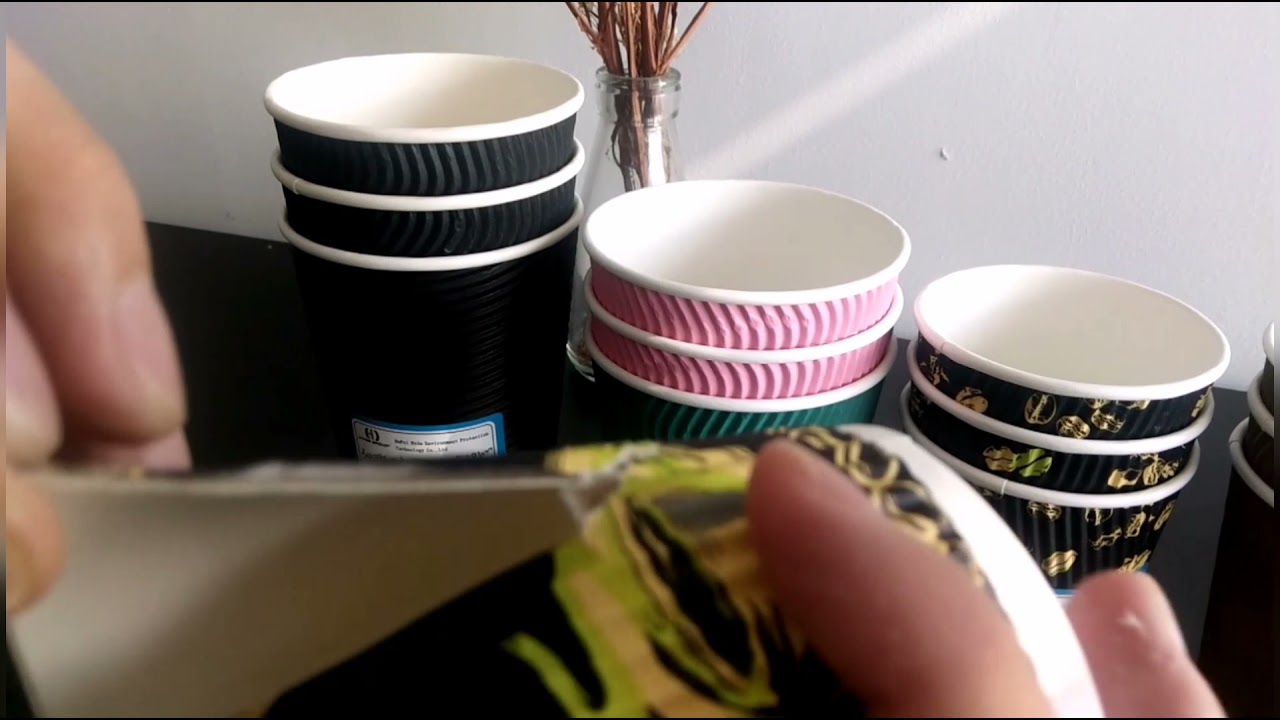 Disposable Insulated Ripple Wall Paper Cup - YouTube