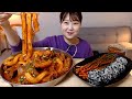 매운 등갈비찜 쫄깃한 분모자당면 파김치 주먹밥 먹방 Korean Spicy Galbi-jjim(Braised Short Ribs) Kimchi Mukbang Eating sound