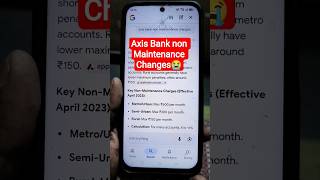 Axis Bank non Maintenance changes - axis bank average monthly balance charge || axis bank #axisbank