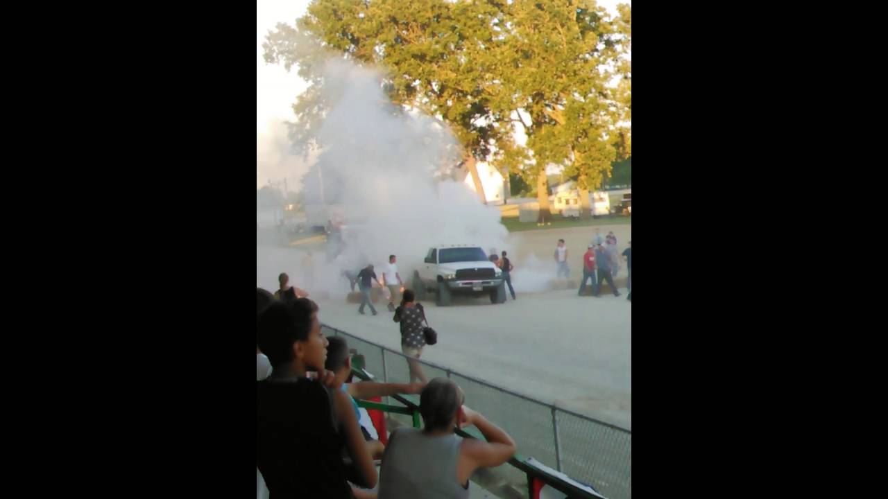 Jay county fair straw race diesel truck catches fire