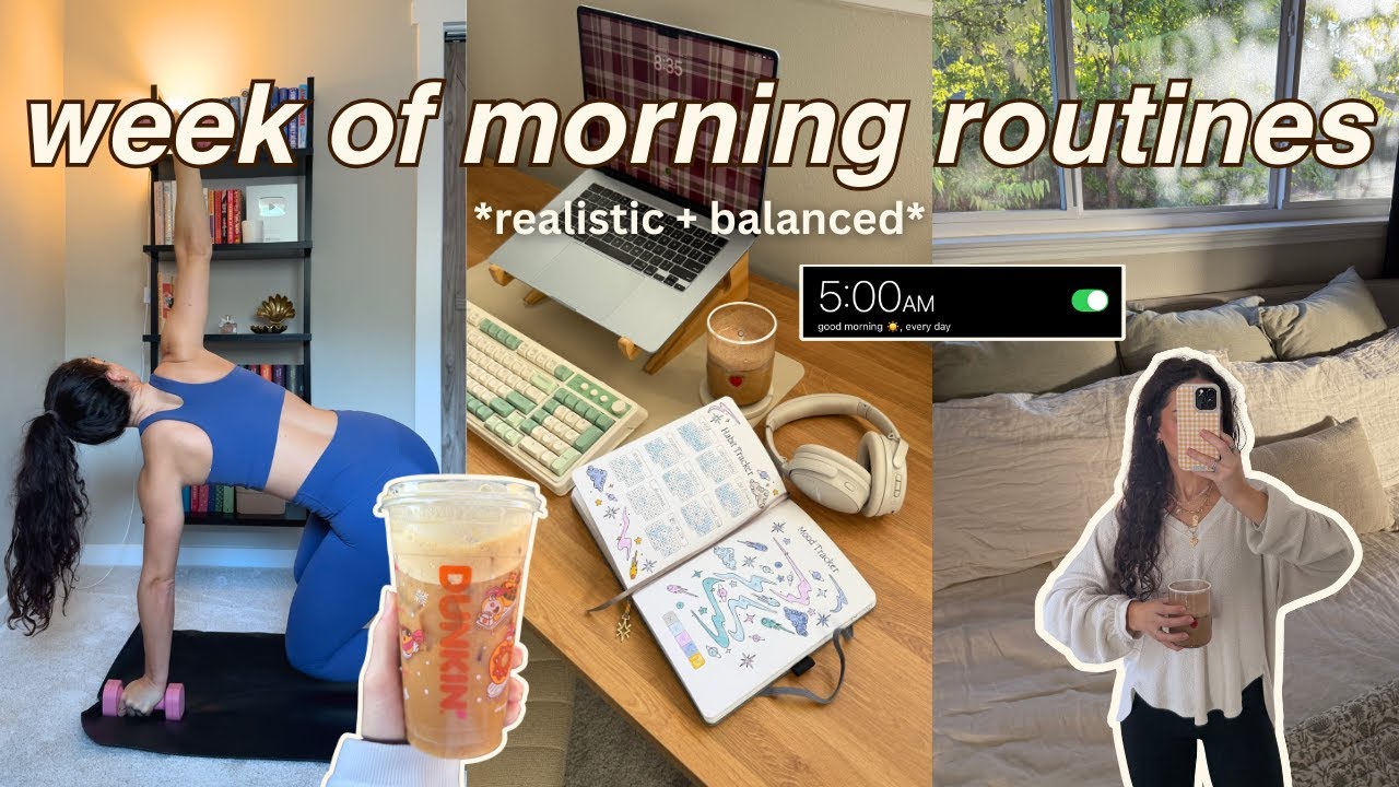 Very Busy Daily Routine a week of morning routines ☀️ realistic + balanced for busy lifestyles ...