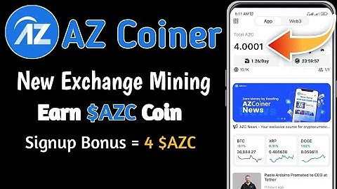 AZCoiner New mining app | AZ Coiner airdrop sign up instant 4$ withdraw