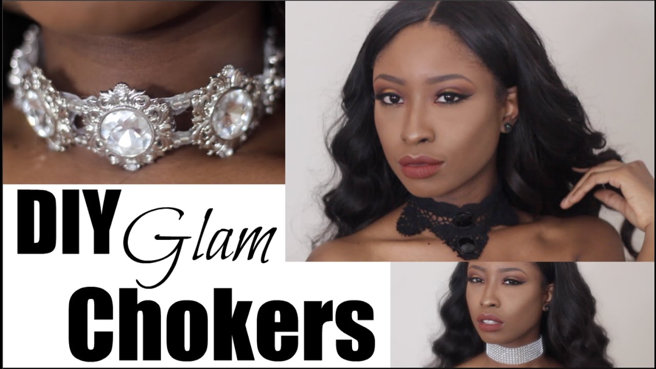 DIY GLAM LACE & JEWELED CHOKERS | EASY  & CHEAP TUTORIAL