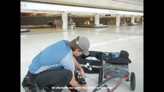 Planbike.com Montage Of Tern Folding Bike And Travoy Trailer Assembly At An Airport.