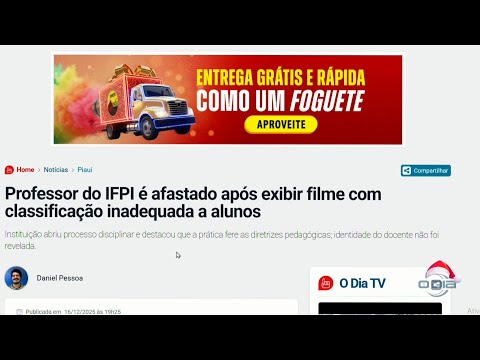 Professor do IFPI é afastado por exibir filme com classificação inadequada a alunos 17 12 2025