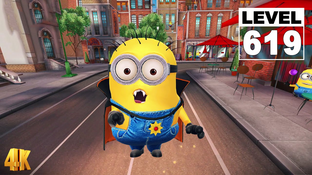 Minion Rush Vampire minion collect 8K Bananas at Downtown - Level 619 4K