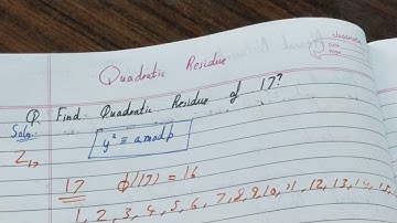 Quadratic residue|quadratic residues number theory|quadratic residue modulo example|find quadratic