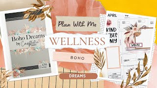 PLAN WITH ME | WELLNESS SPREAD + FLIP THRU OF BOHO DREAMS BY @casstheticplans