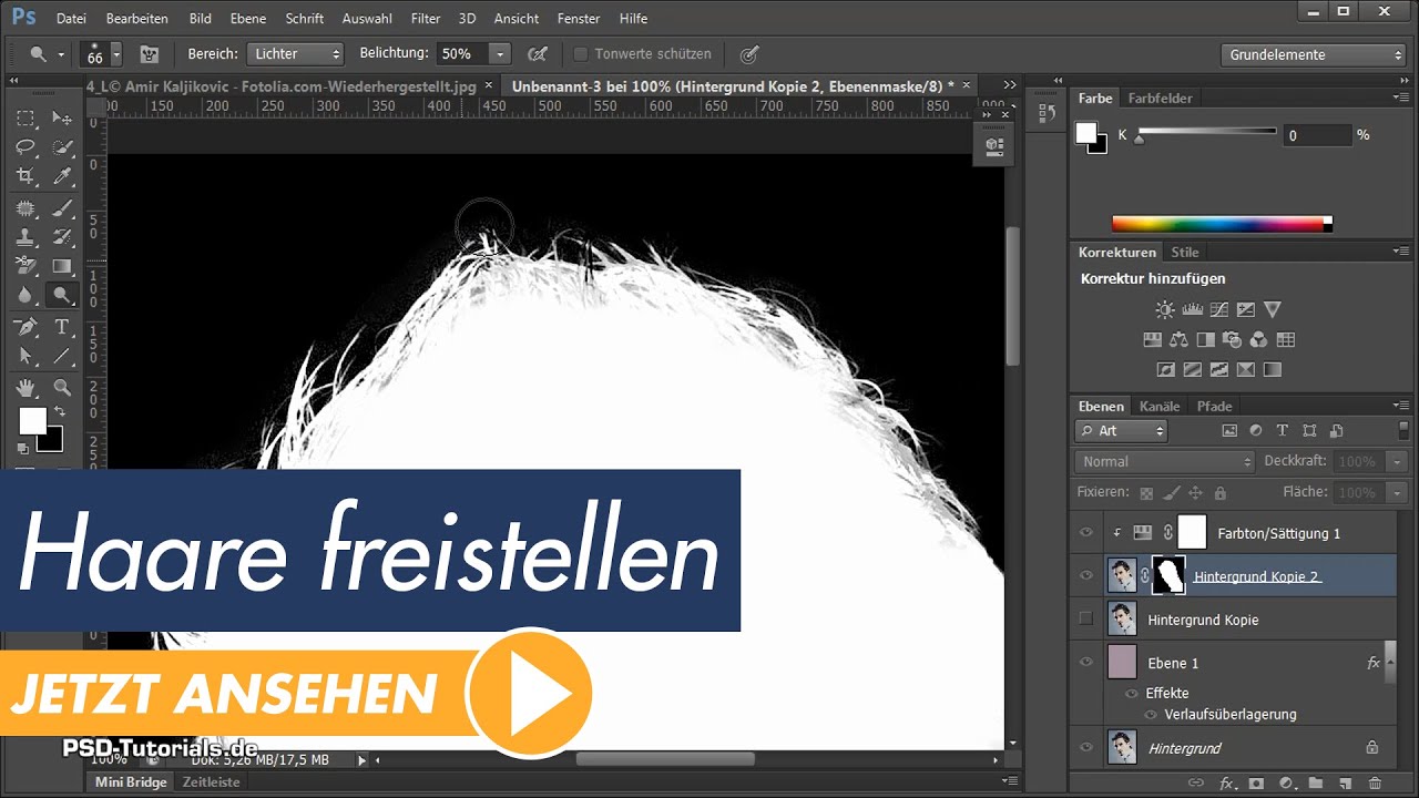 Photoshop Tutorial Haare Freistellen Und Farbsaum Ausgleichen Unter Einfachen Bedingungen Youtube