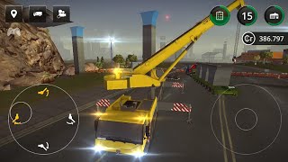 GUINDASTE LIEBHERR LTM MONTANDO ESTRUTURA DE PONTE DE TREM | CONSTRUCTION SIMULATOR 2 ANDROID screenshot 4