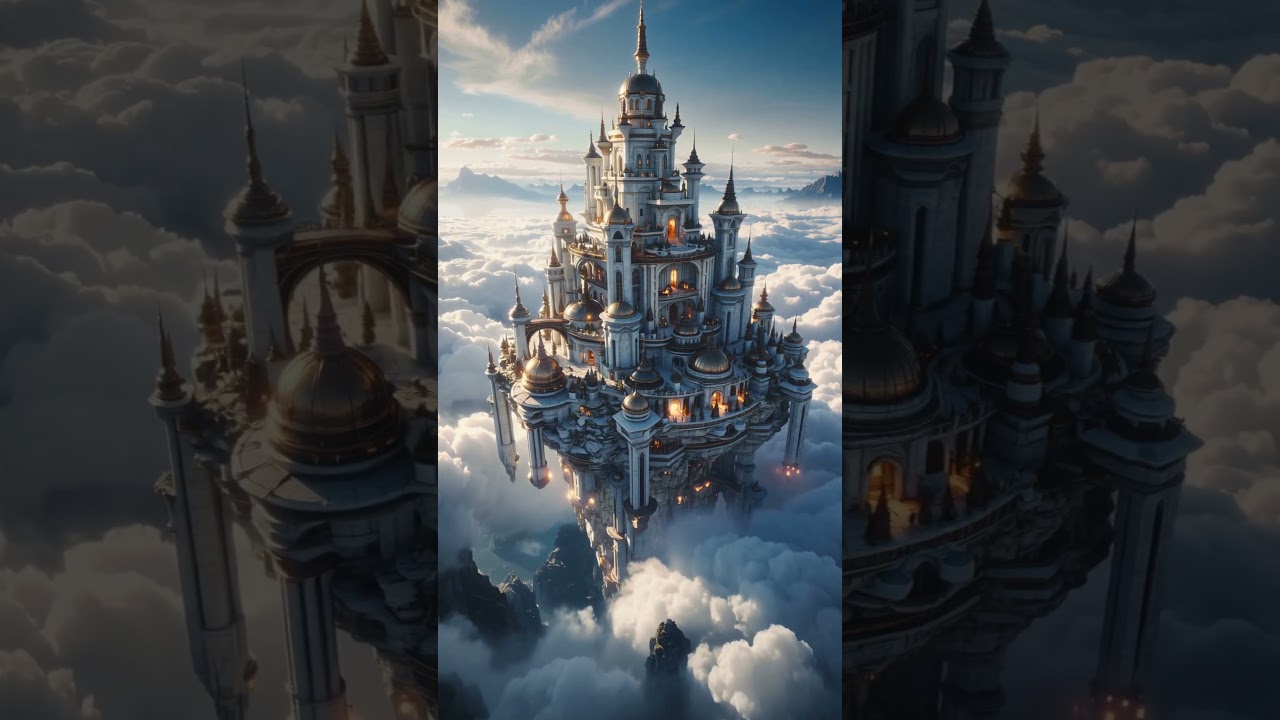 Futuristic Sky Castle – AI Fantasy World 