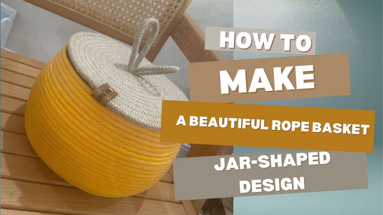 آموزش قیطان دوزی- جلسه هجدهم- دوخت باکس خمره ای/How to sew a jar-shaped rope basket