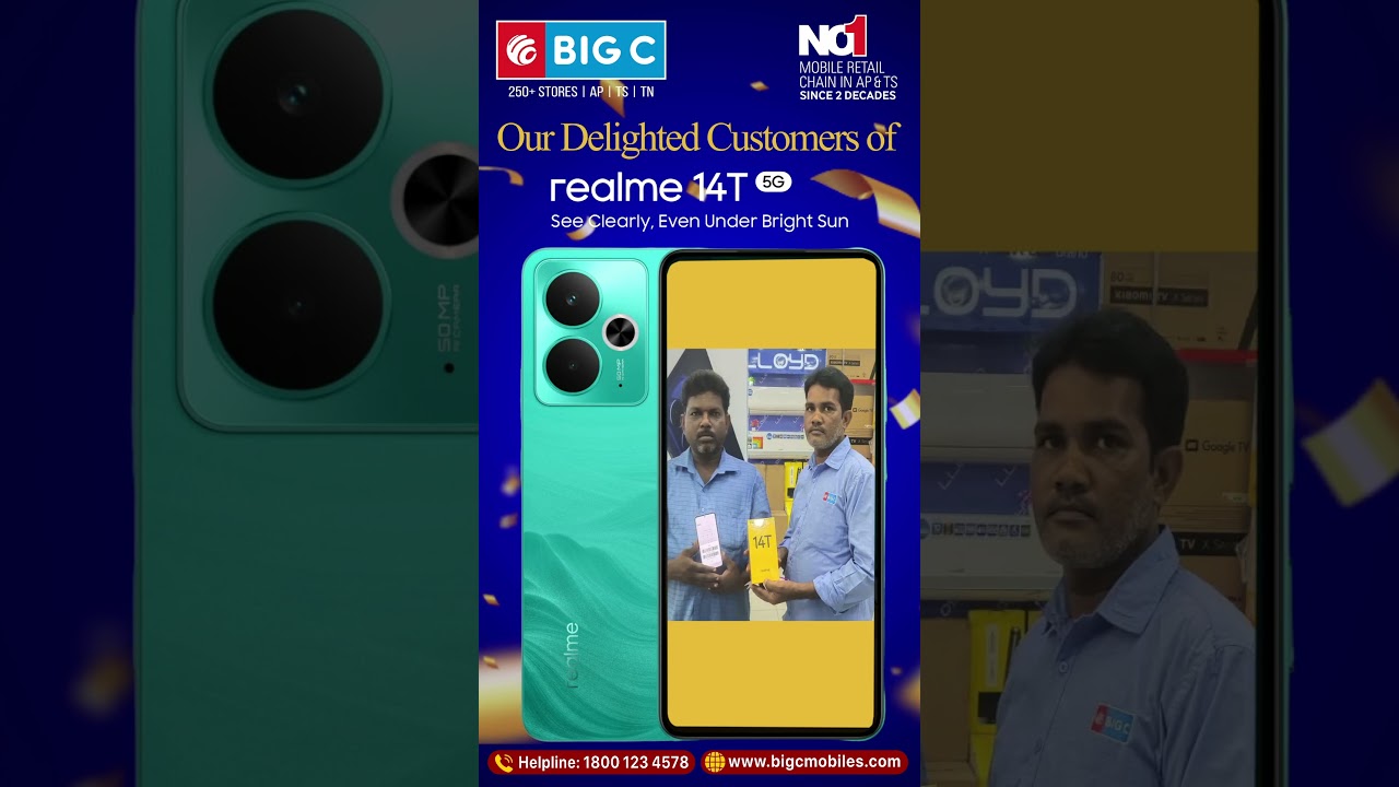 ✨ Big C Mobiles is proud to have delighted customers with the powerful Realme 14T 5G! 🚀