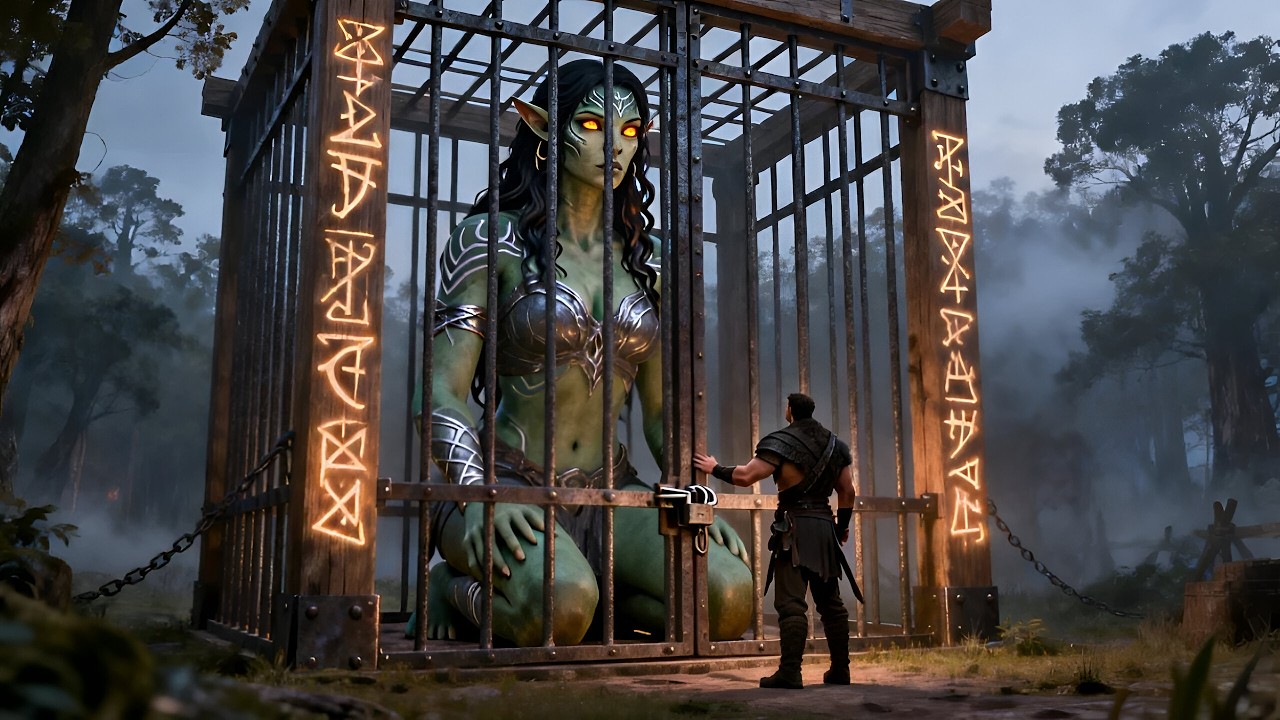 Я нашёл в лесу прекрасную девушку-орчиху, запертую в клетке. Когда я освободил её, я обнаружил, что