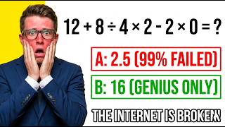 😱 This Simple Math Problem is BROKEN. Can YOU Solve It? (12 8÷4x2-2x0=? 😱 This Simple Math Problem is BROKEN. Can YOU Solve It? (12 8÷4x2-2x0=?