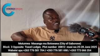 Mutumwa Masango munyika YeBotswana, woyambira wakuita mujolo