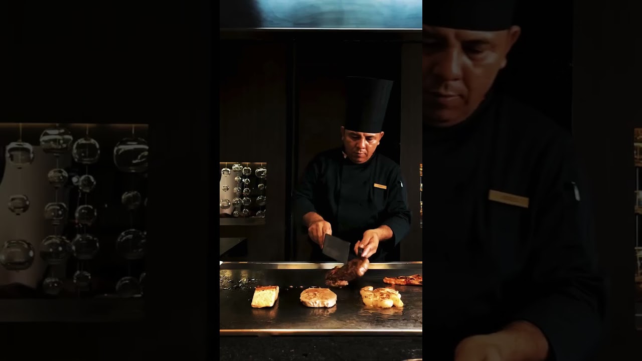 A fusion of flavors from our expert chefs with a live teppanyaki cooking experience