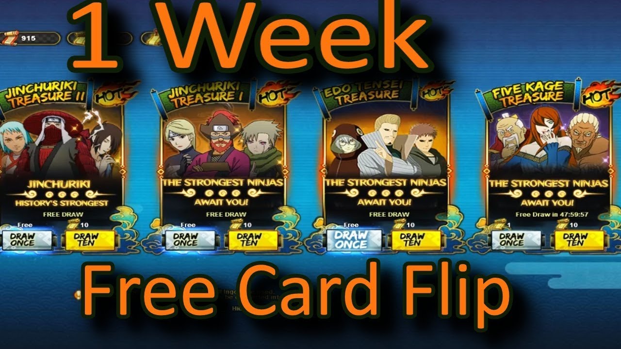 Naruto Online: 1 Week Free Card Flip