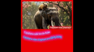Capybara cưỡi Voi du Xuân | (Video do tôi thực hiện từ Kling AI và Hailuo AI) #shorts #music #cute
