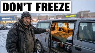How Homeless People SLEEP in a Frozen SUV Without Heat in Blizzards