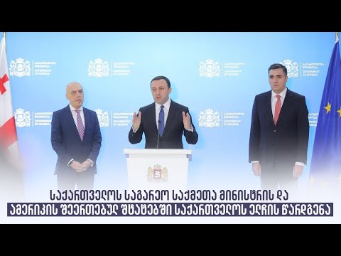 საქართველოს საგარეო საქმეთა მინისტრის და ამერიკის შეერთებულ შტატებში საქართველოს ელჩის წარდგენა