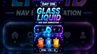 Glass Liquid Nav Bar Menu | HTML CSS #shorts #coding #programming